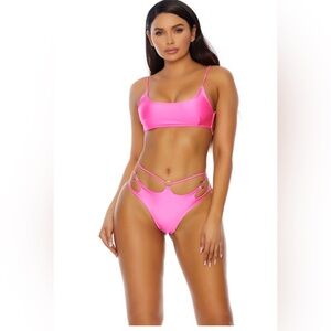 Forplay Hot Pink Strappy Bikini
